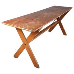 Early 20th Century X-Frame Tavern Table