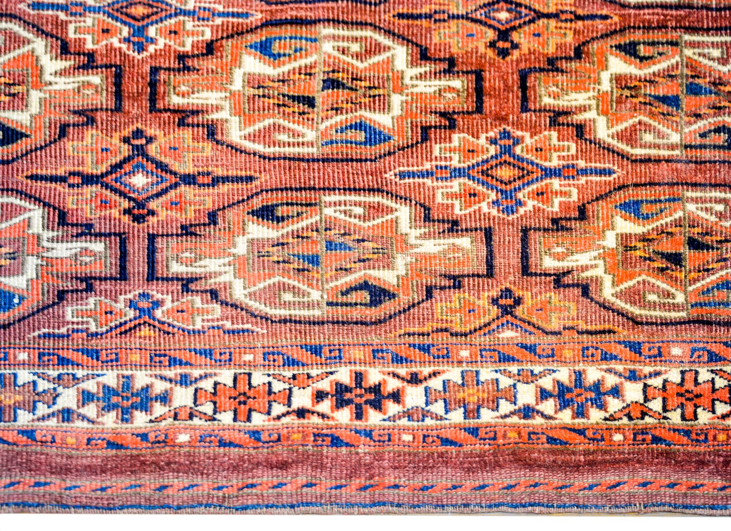 Tribal Early 20th Century Yamut Rug For Sale