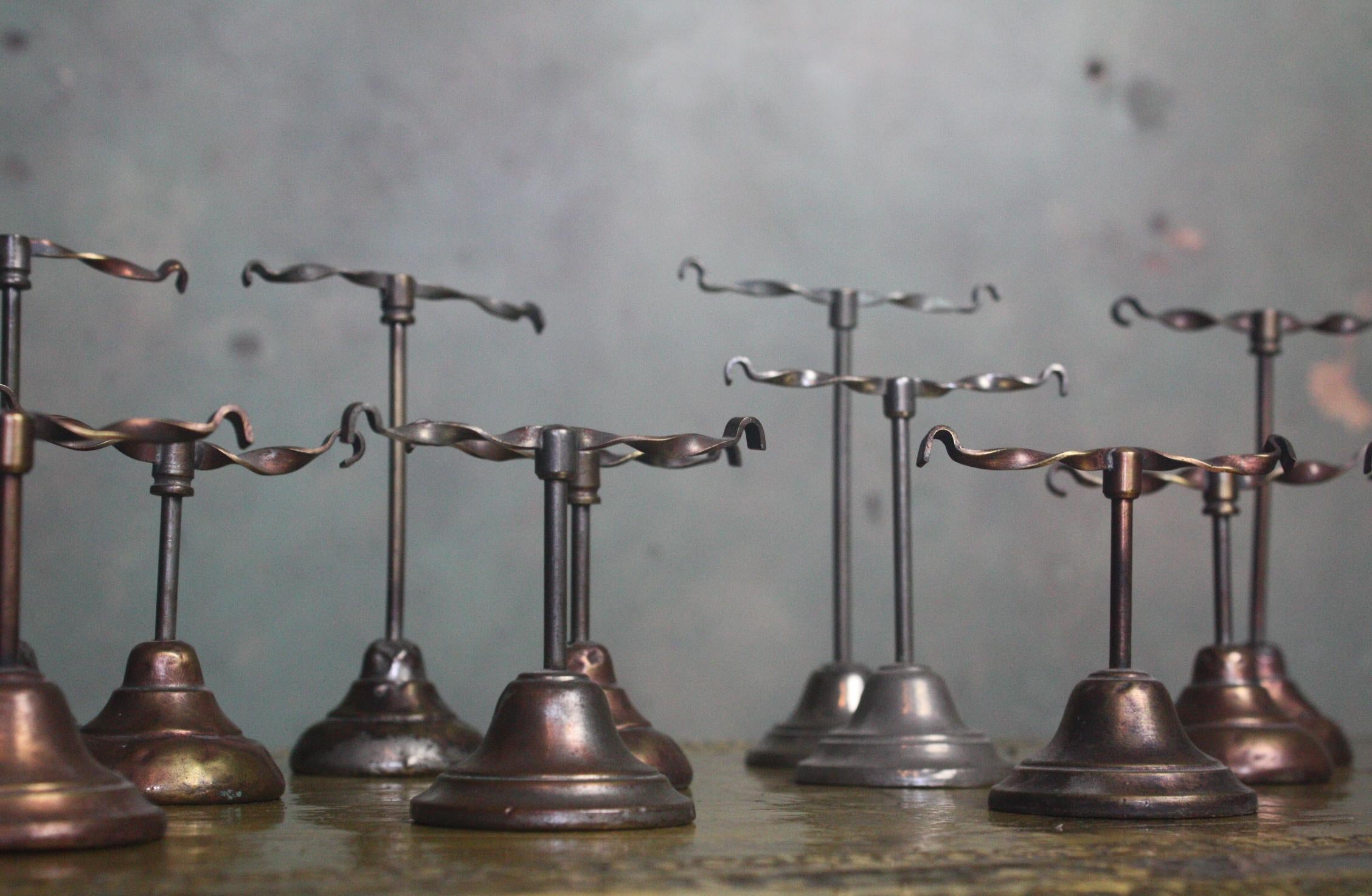 Early 20th Collection of 16 Edwardian Twist Shoe Shop Display Stands 5
