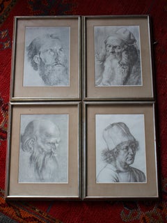 Early 20th Collection of Four Silver Gilt Framed Da Vinci Portrait Prints