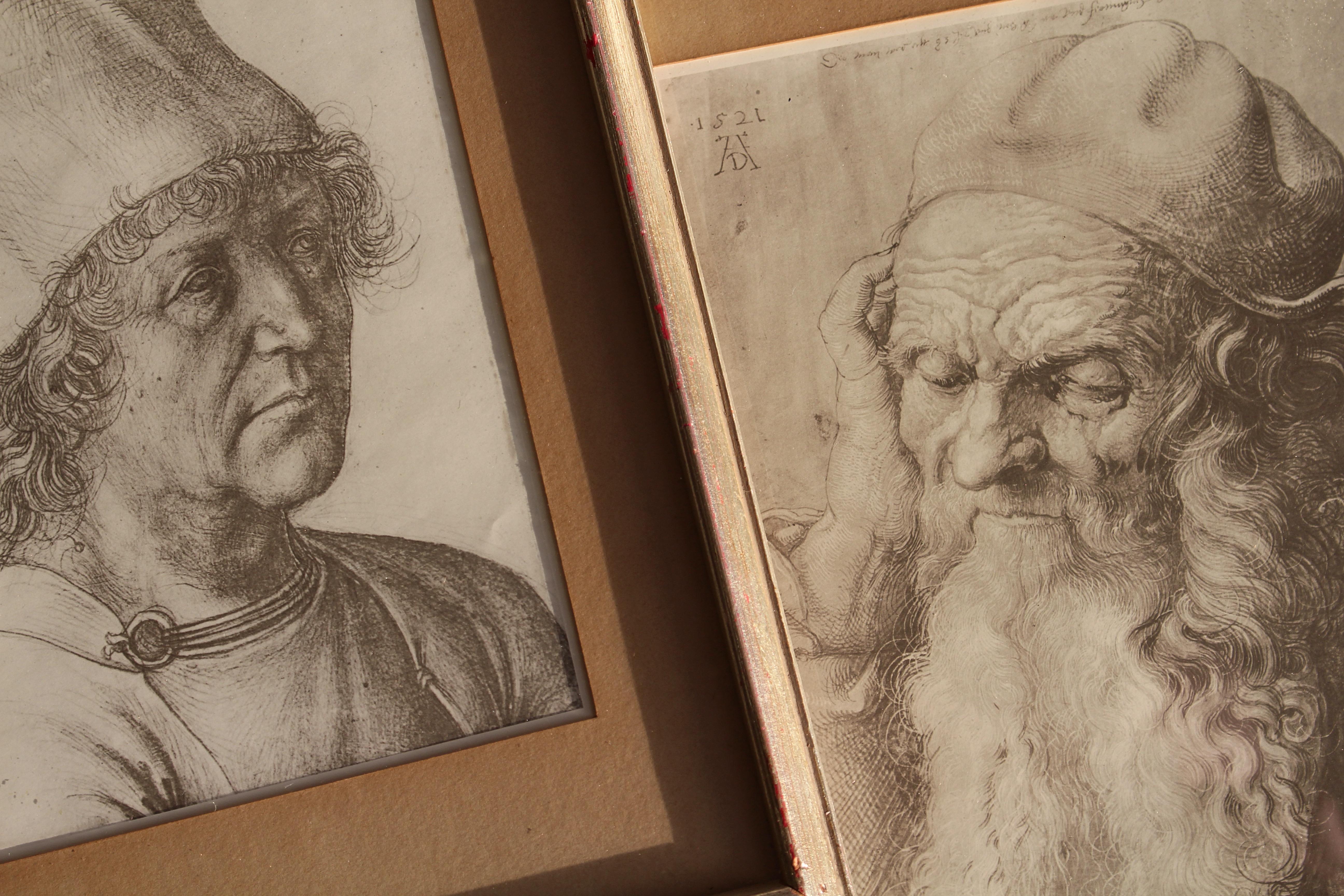 Early 20th Collection of Four Silver Gilt Framed Da Vinci Portrait Prints In Good Condition For Sale In Lowestoft, GB