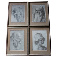 Early 20th Collection of Four Silver Gilt Framed Da Vinci Portrait Prints