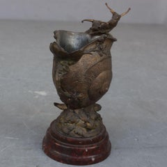 Empty Pocket Snail Roter Marmorsockel des frühen 20. Jahrhunderts