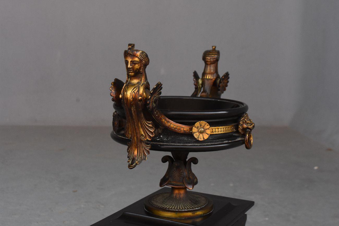 Early 20th Fireplace Surround in Gilt Bronze and Black Marble Neo-Classical  In Fair Condition For Sale In Marseille, FR