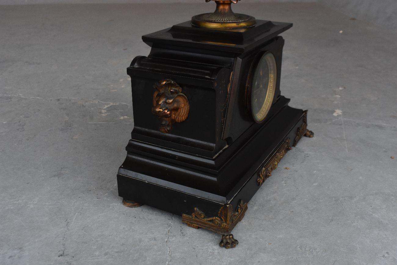 20th Century Early 20th Fireplace Surround in Gilt Bronze and Black Marble Neo-Classical  For Sale