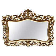 Early 20th French Empire Period Carved Gilt Wood Mirror