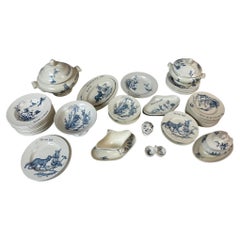 Early 20th French Gien Faience Children’s Tea Set, 50 Pieces, Circa 1900
