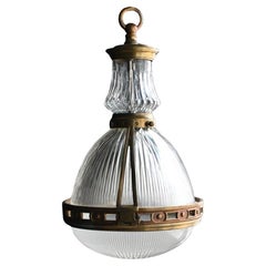 Frühe 20. Französisch Glas Holophane Light Pendant