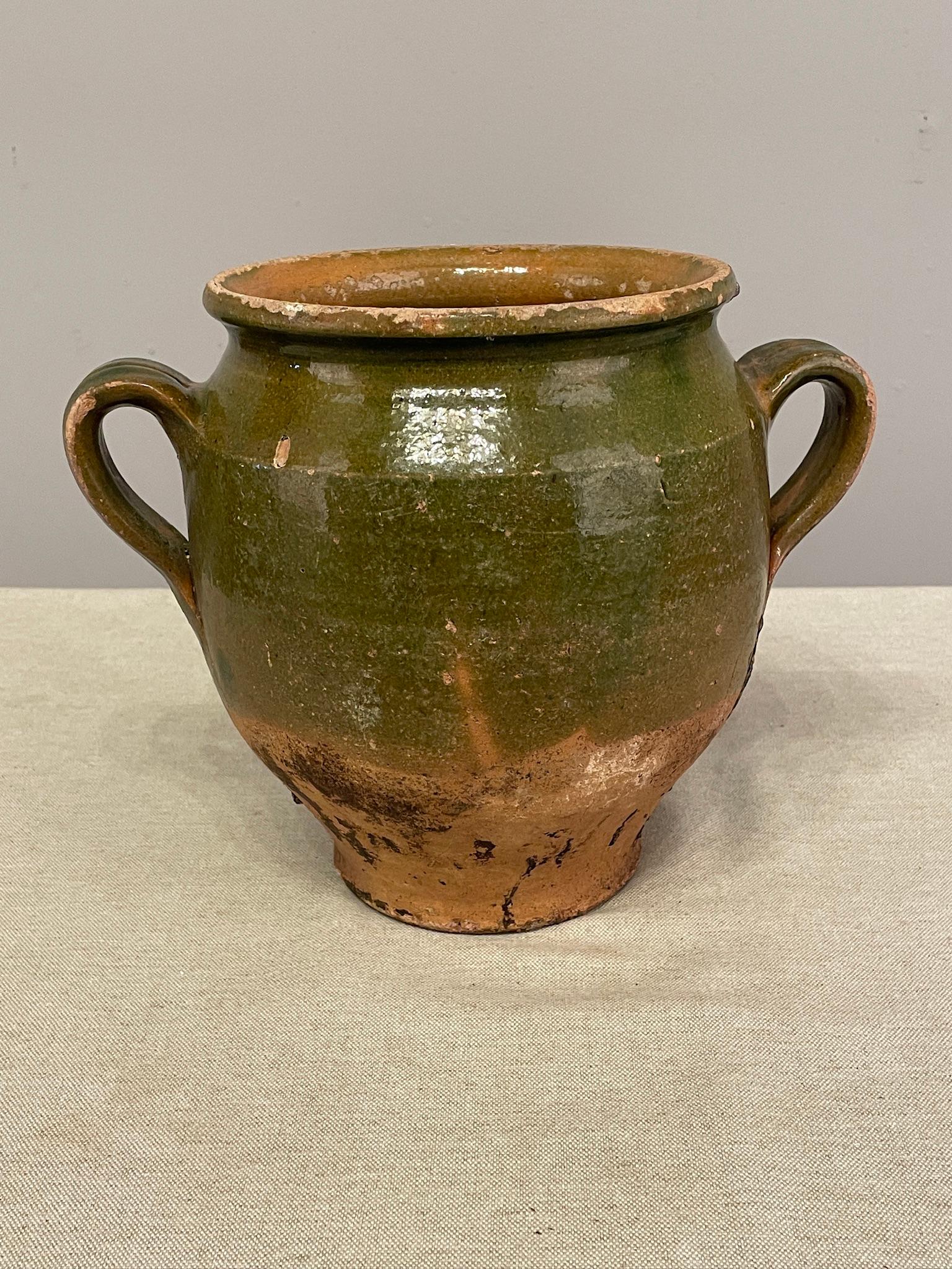 European Early 20th French Green Glazed Pottery For Sale