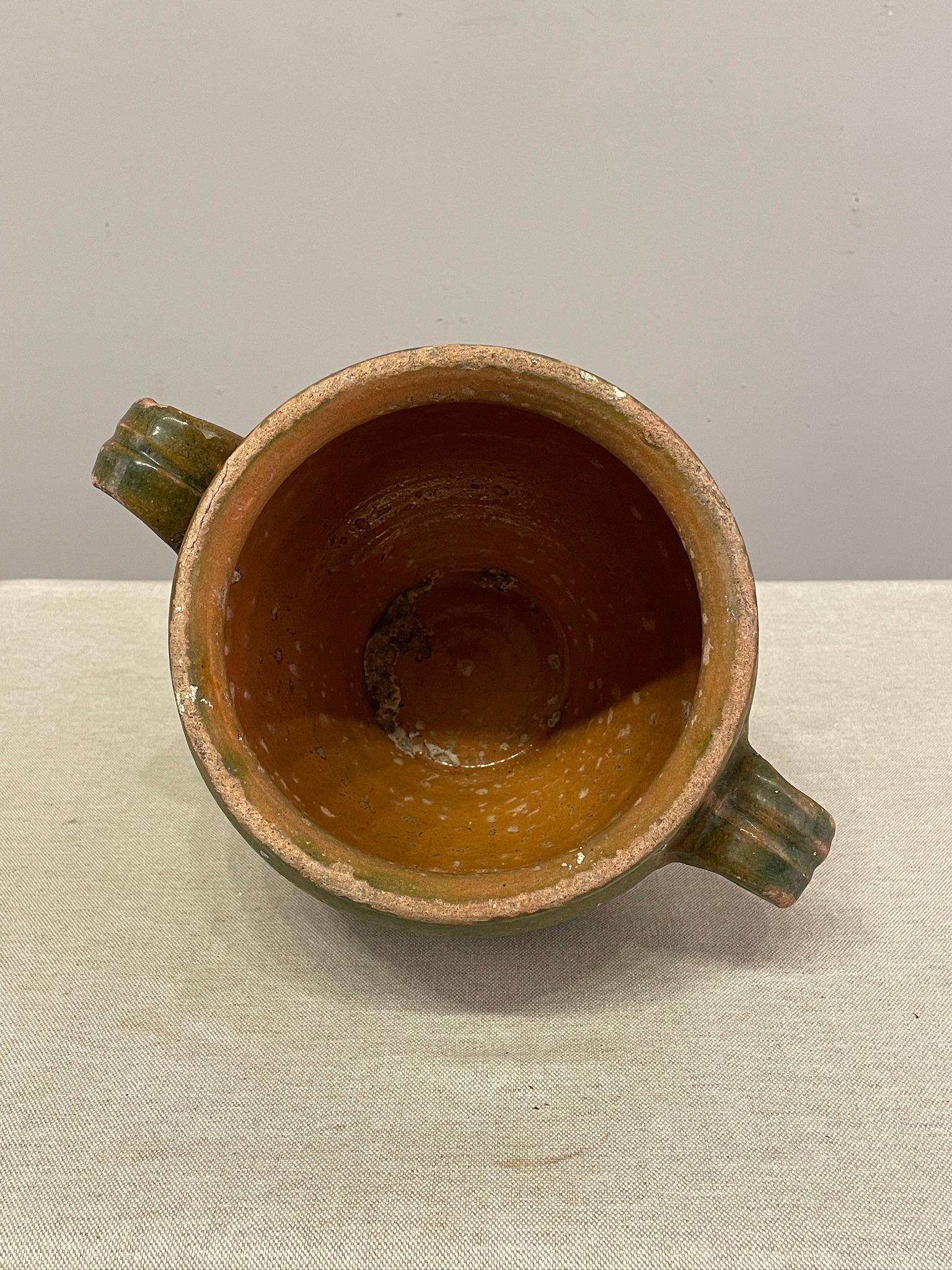 20th Century Early 20th French Green Glazed Pottery For Sale