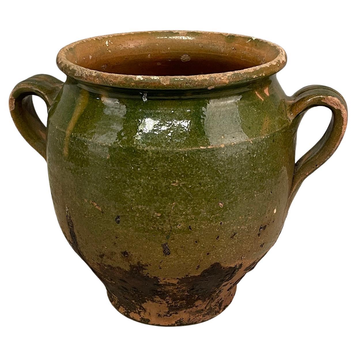 Early 20th French Green Glazed Pottery For Sale