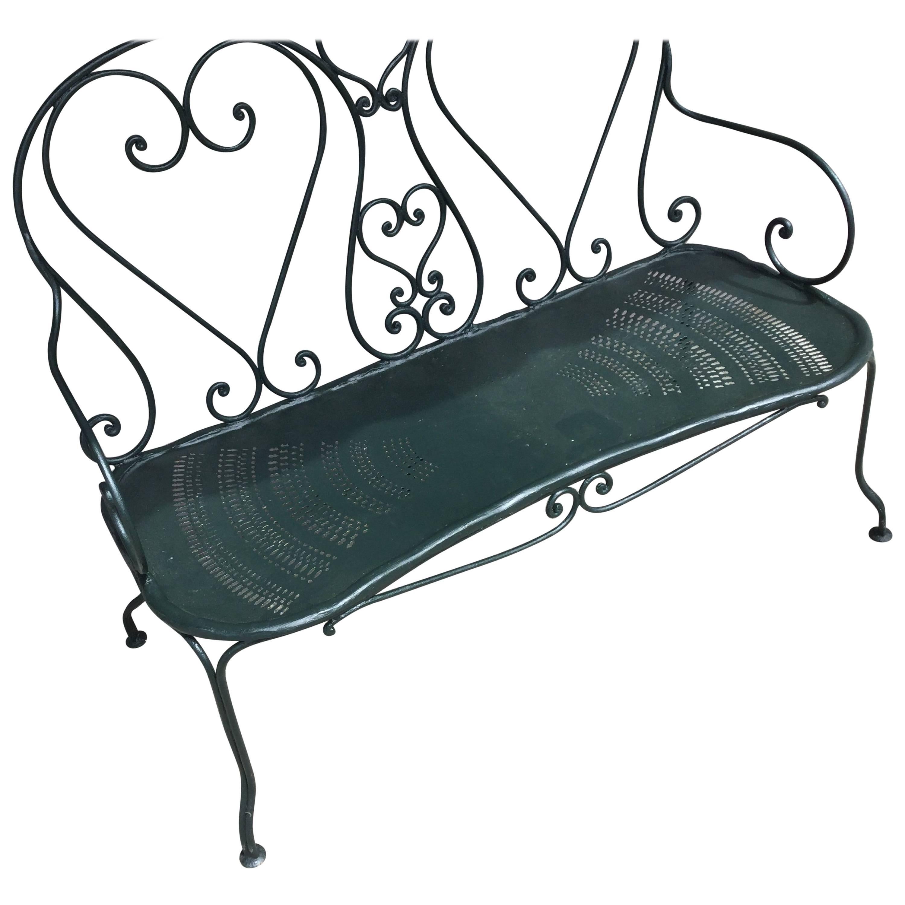 Early 20th French Iron Garden Bench For Sale