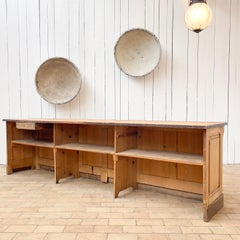 Early 20th French Large Wooden Counter Shop