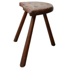 Early 20th French Milking Stool or Side Table