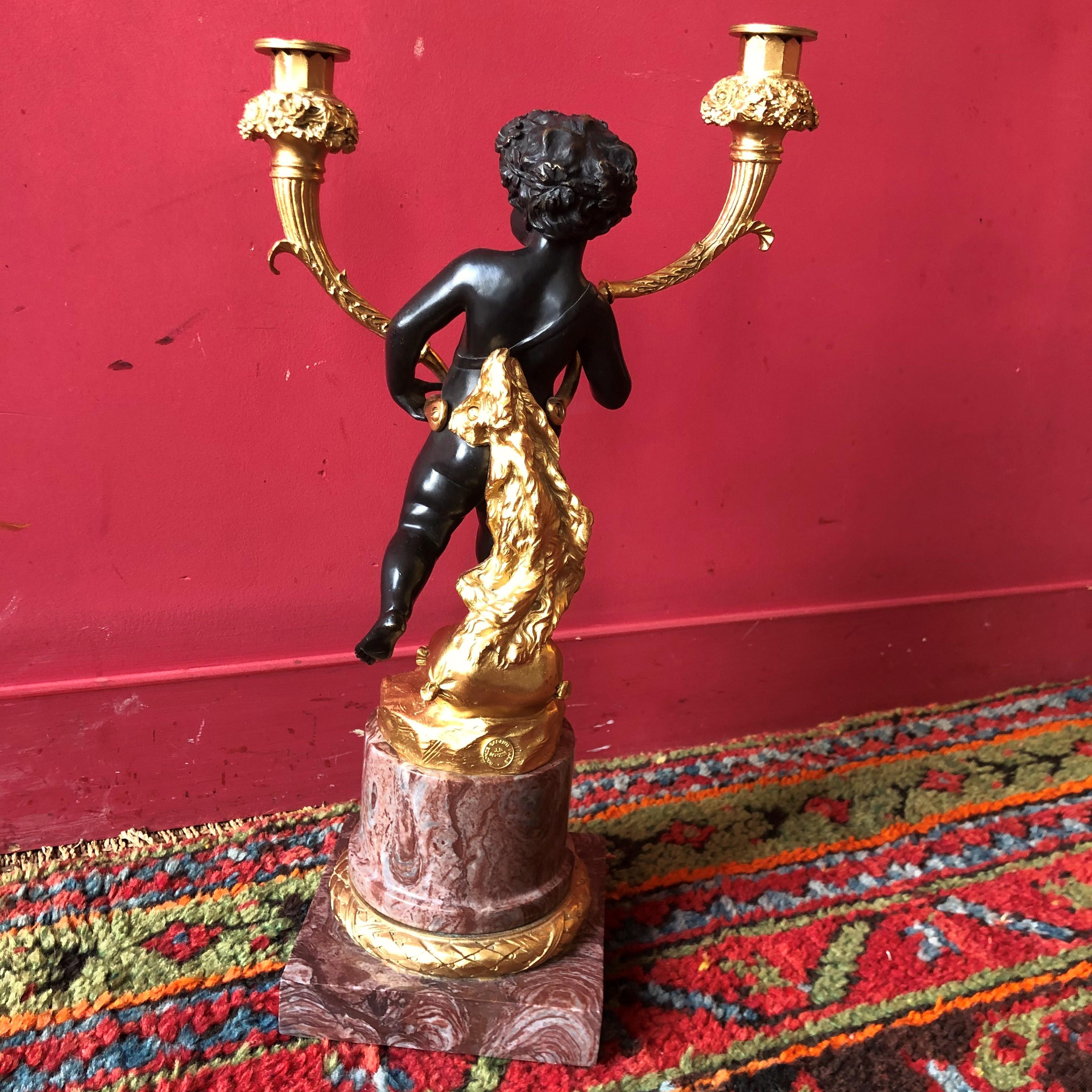 Bronze Early 20th Important Pair of Candelabras For Sale