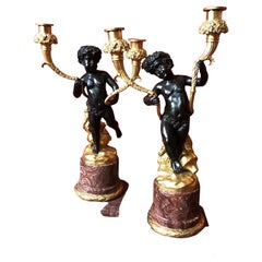 Antique Early 20th Important Pair of Candelabras