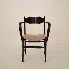 Frühes 20. Jahrhundert Italienischer Art Deco Sessel aus dunkelroter Buche Bürostuhl:: um 1920