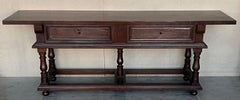 Early 20th Large Console Table with two drawers