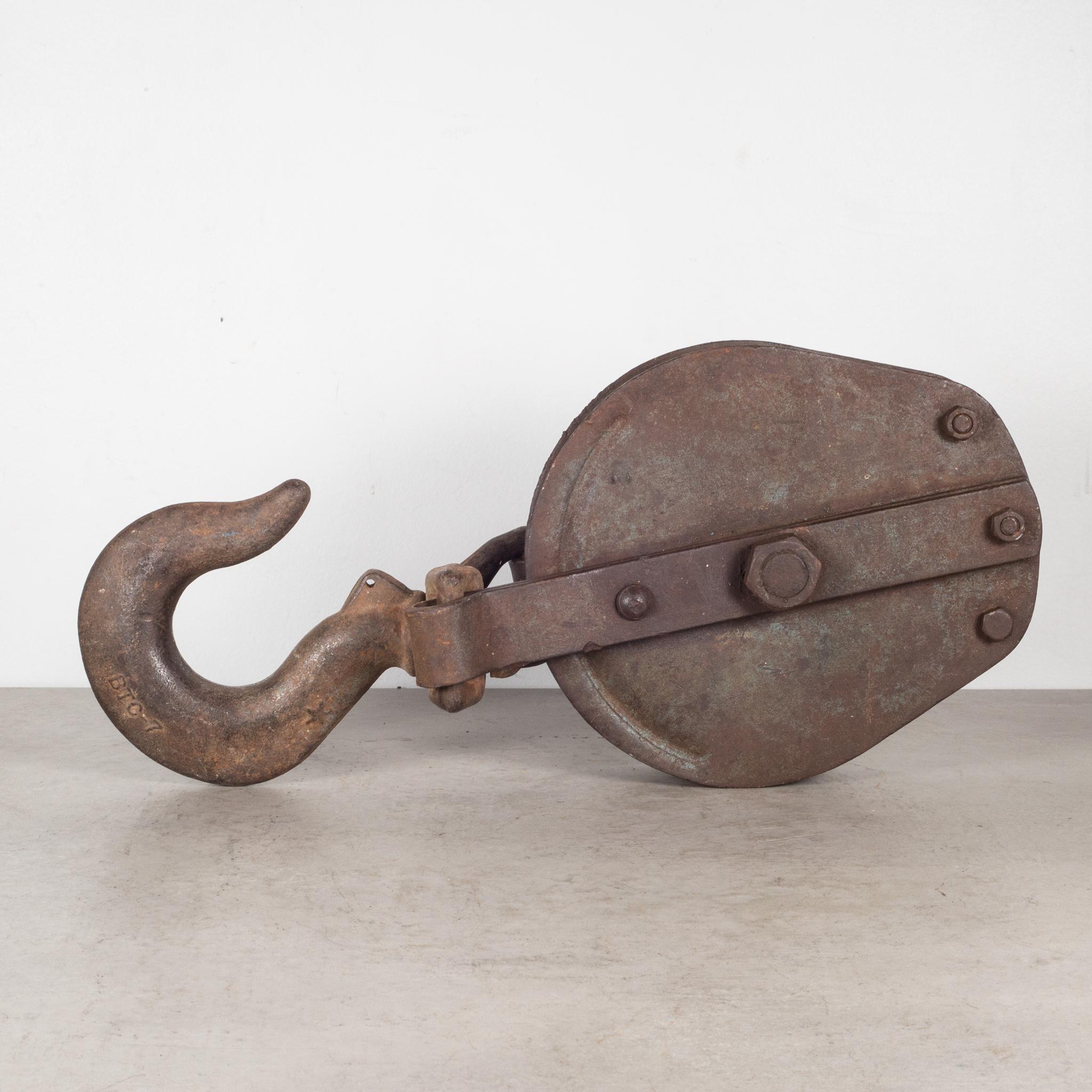 Industrial Early 20th Large Steel Pulley, circa 1940s