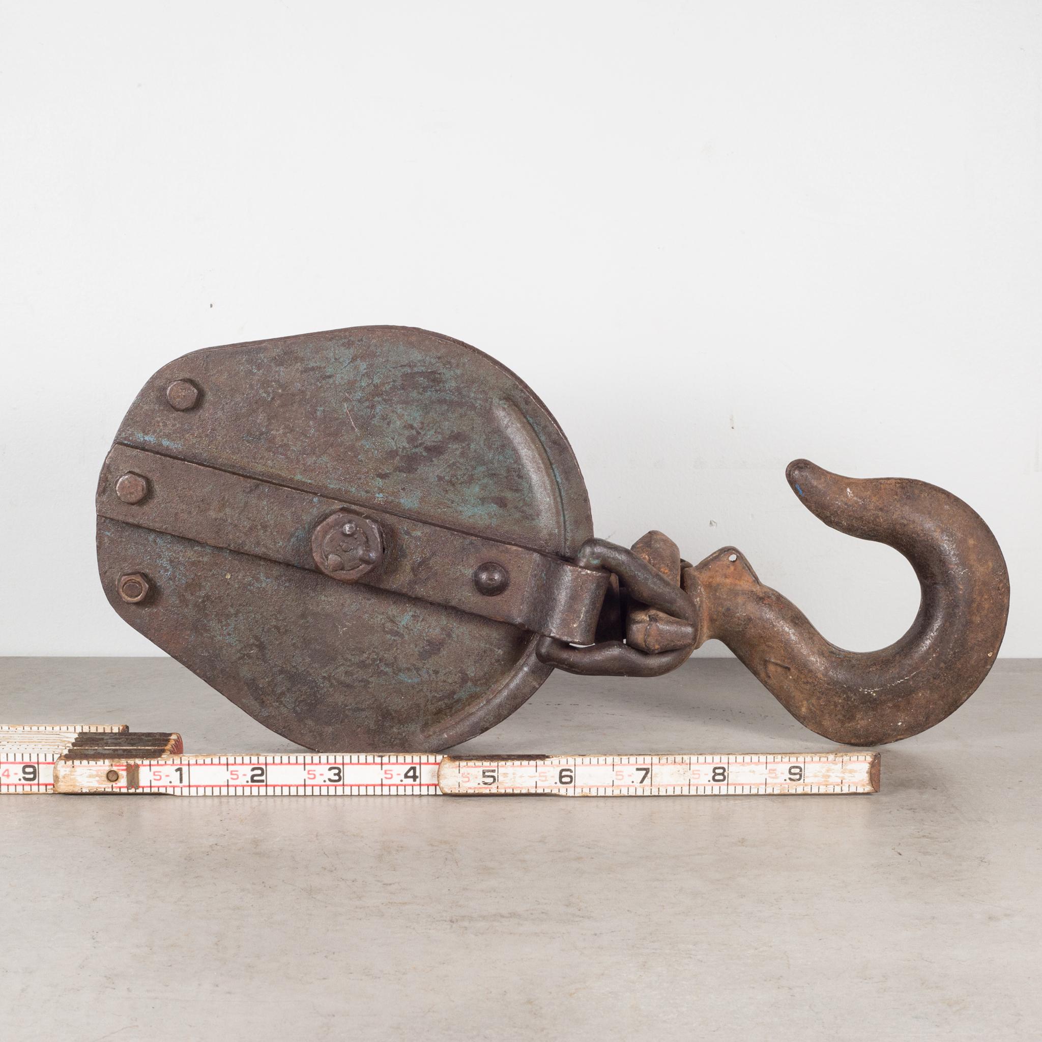 20th Century Early 20th Large Steel Pulley, circa 1940s