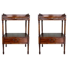 Early 20th Pair of Oak Nightstands with drawer and One Shelve