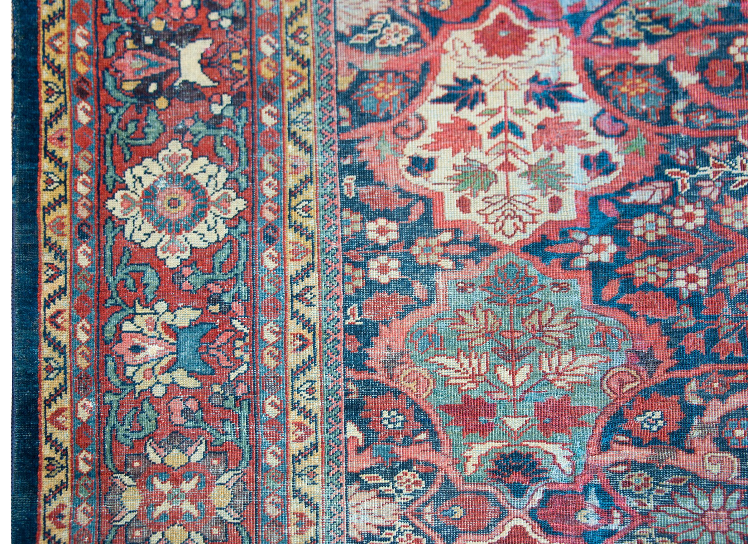 Wool Early 20th Persian Mahal Rug For Sale