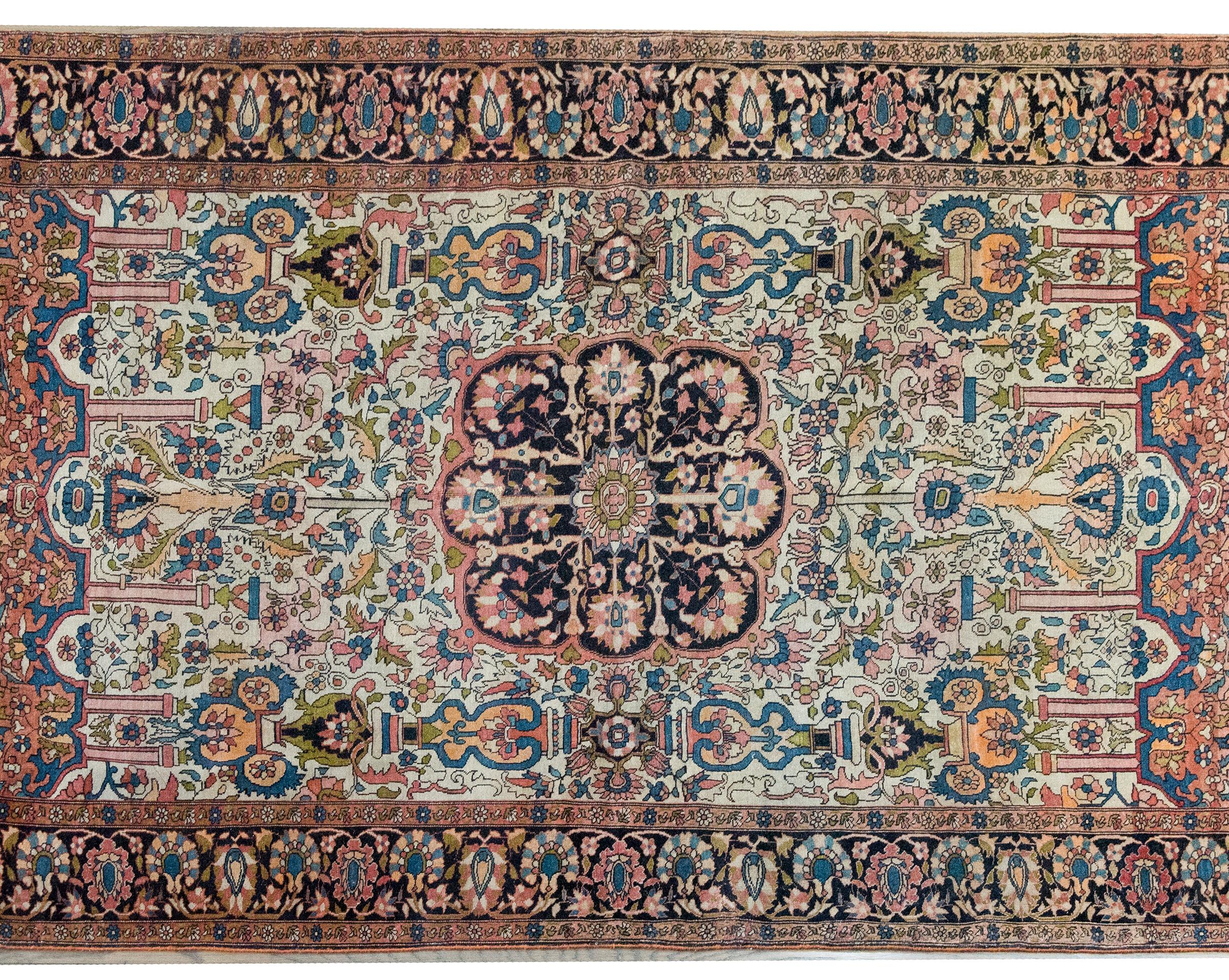 Hand-Knotted Early 20th Persian Sarouk Farahan Rug For Sale