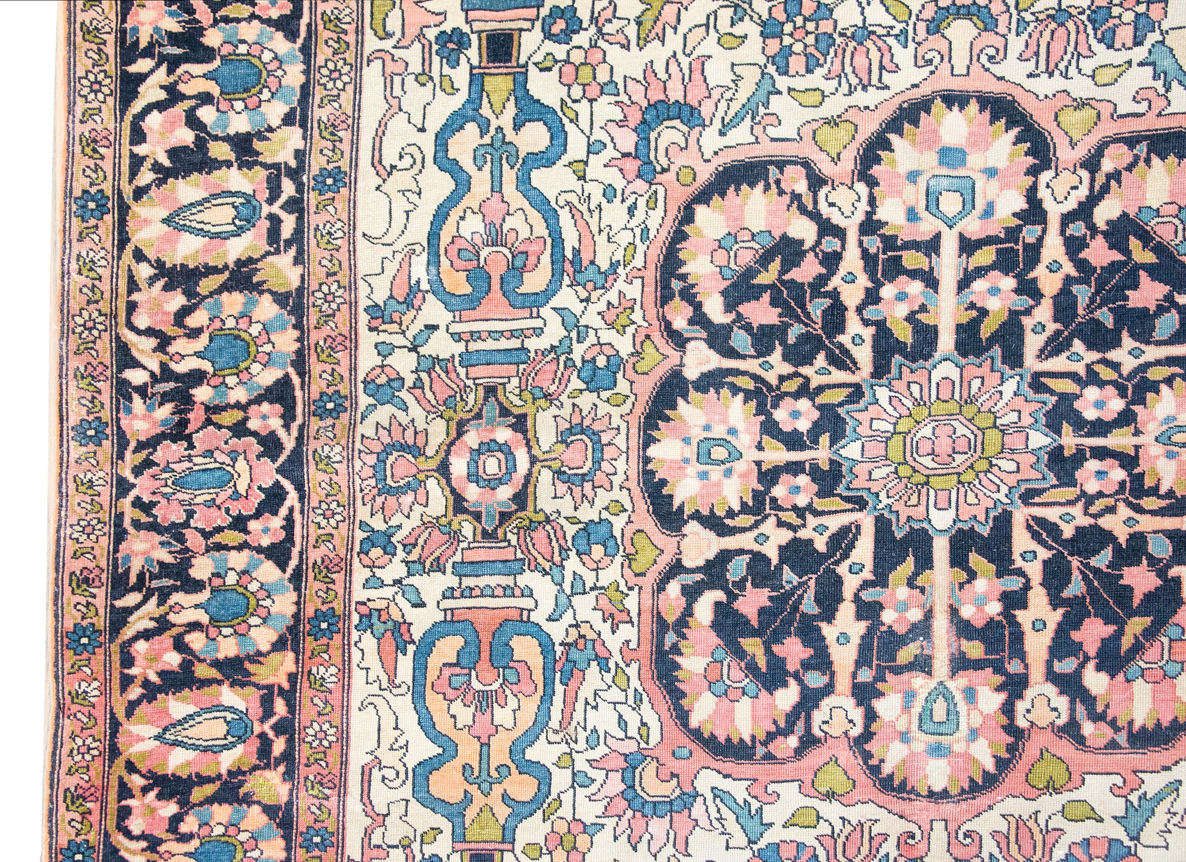 Wool Early 20th Persian Sarouk Farahan Rug For Sale