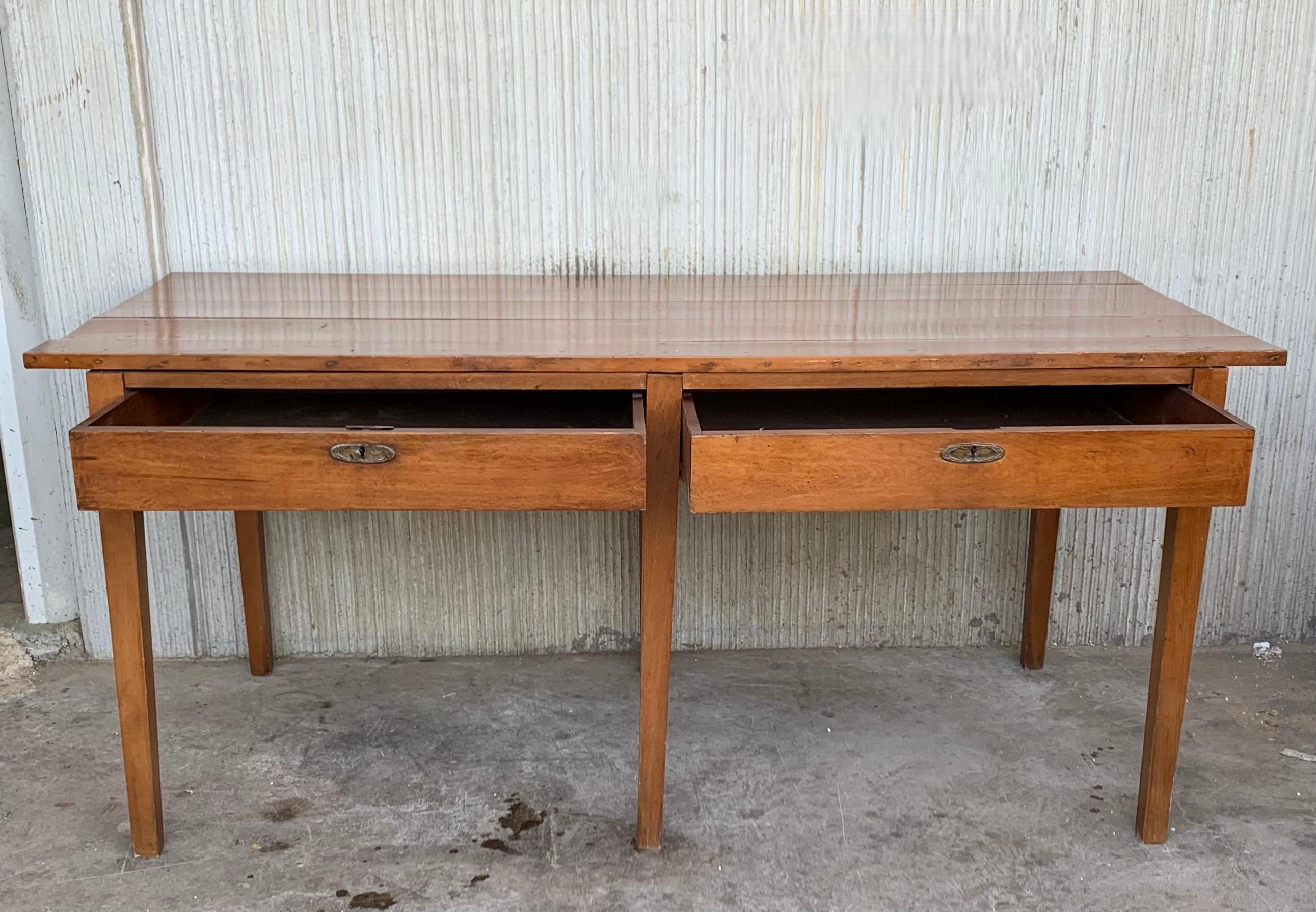 20th Century Early 20th Spanish Mobila Country Farm Desk Table or Butcher Block For Sale
