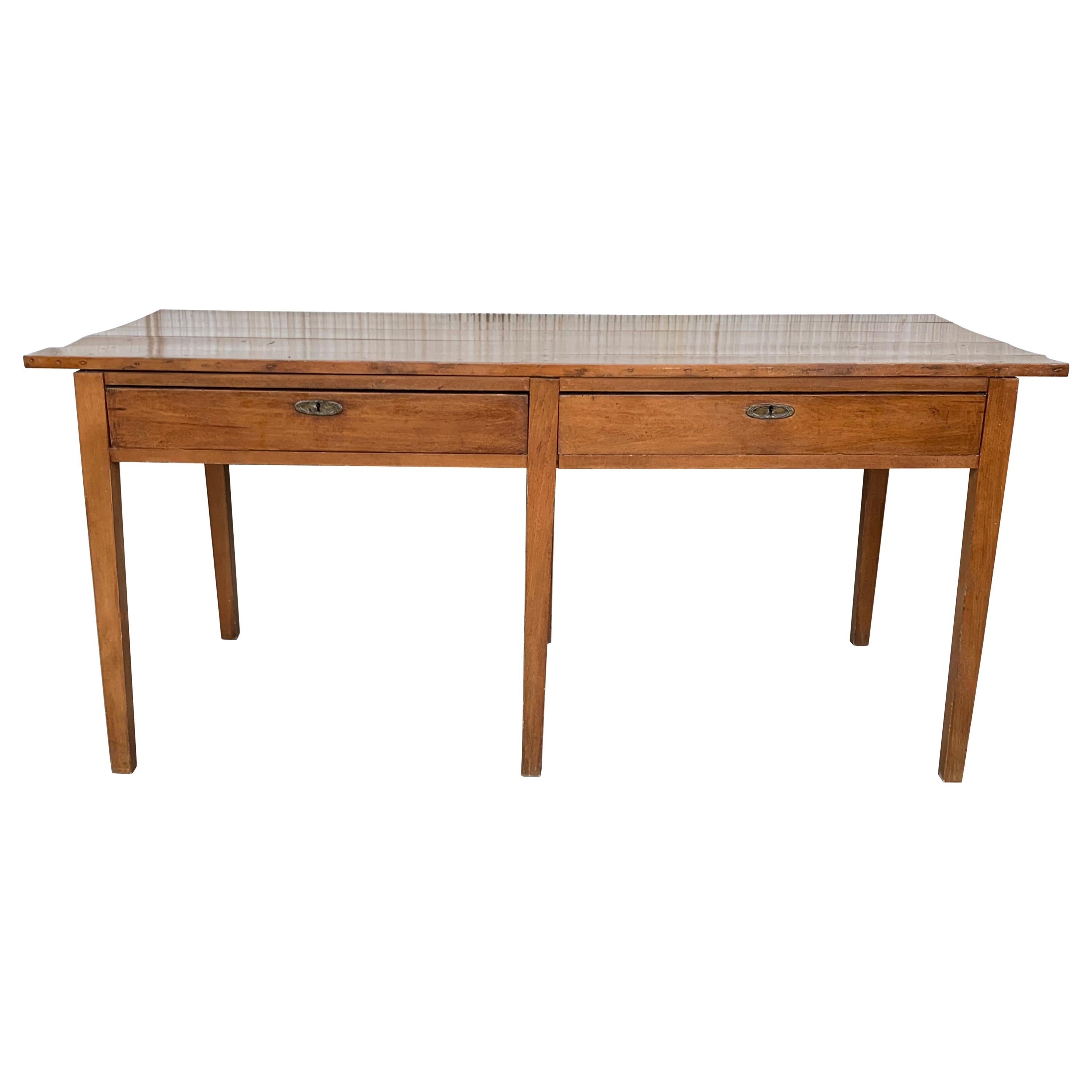 Early 20th Spanish Mobila Country Farm Desk Table or Butcher Block