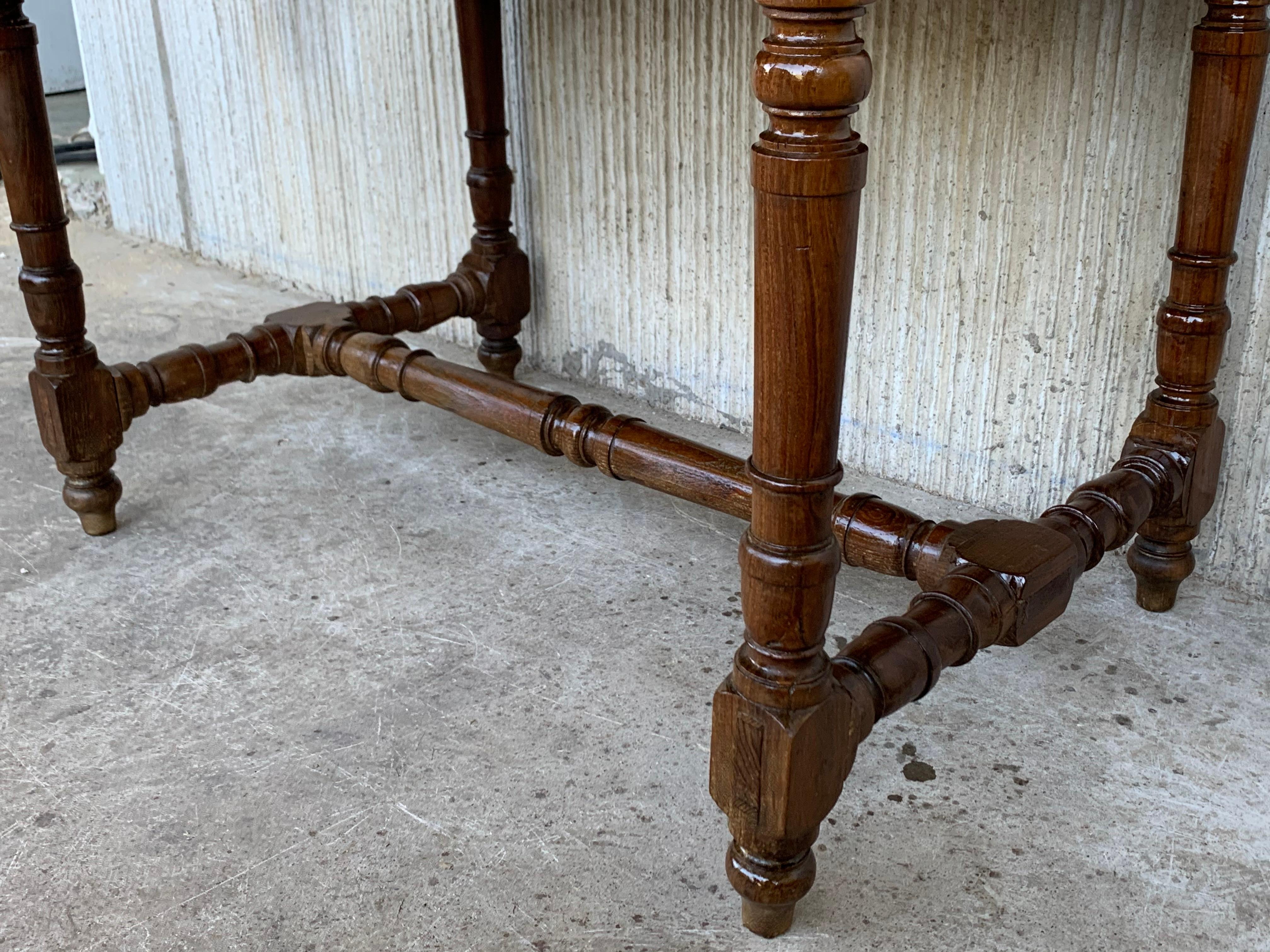 Early 20th Spanish Mobila Country Farm Desk with, Side Table or Butcher Block For Sale 6