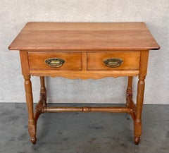 Early 20th Spanish Mobila Country Farm Desk with, Side Table or Butcher Block