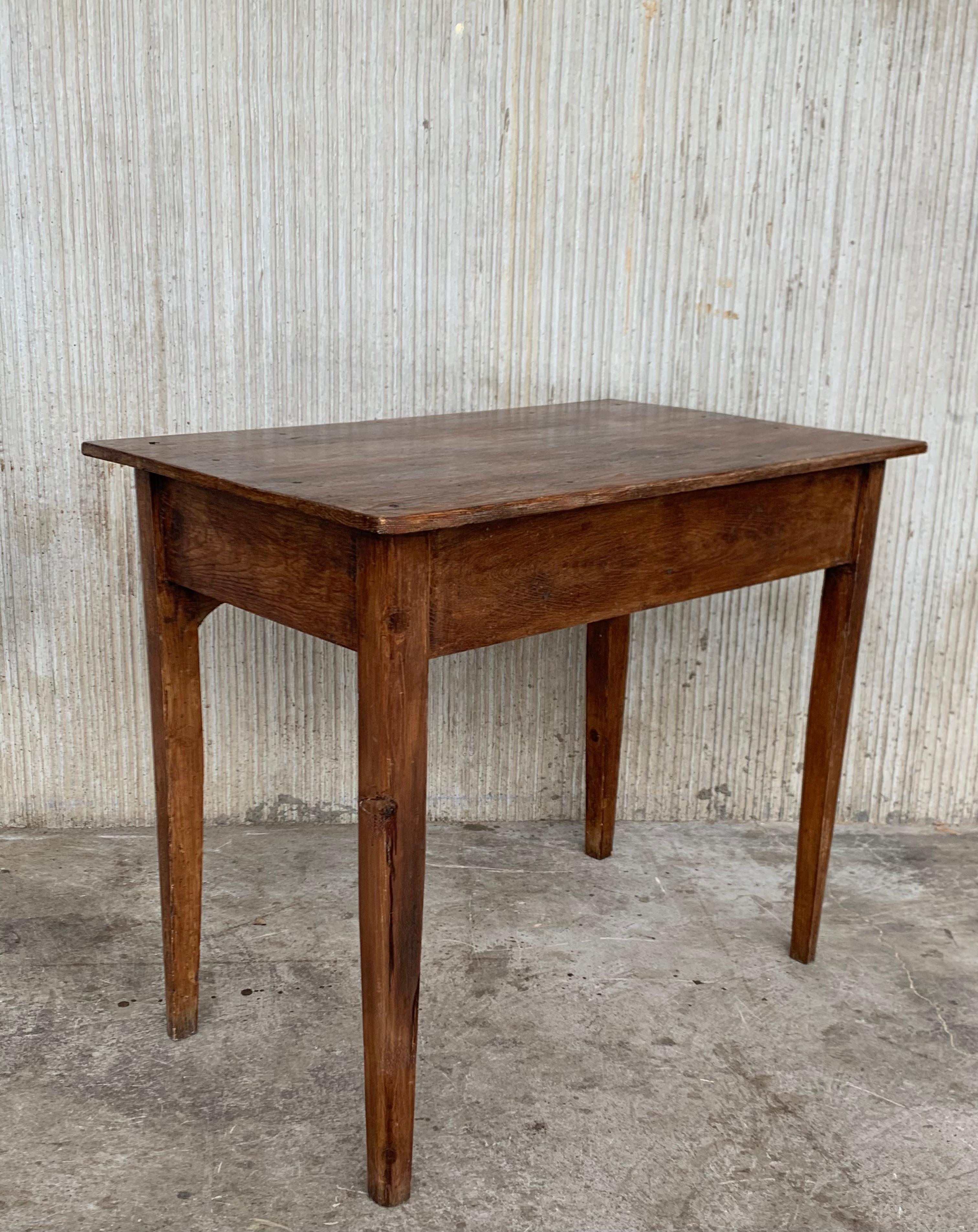 Early 20th Spanish Mobila Country Farm Desk with, Side Table or Butcher Block For Sale 1