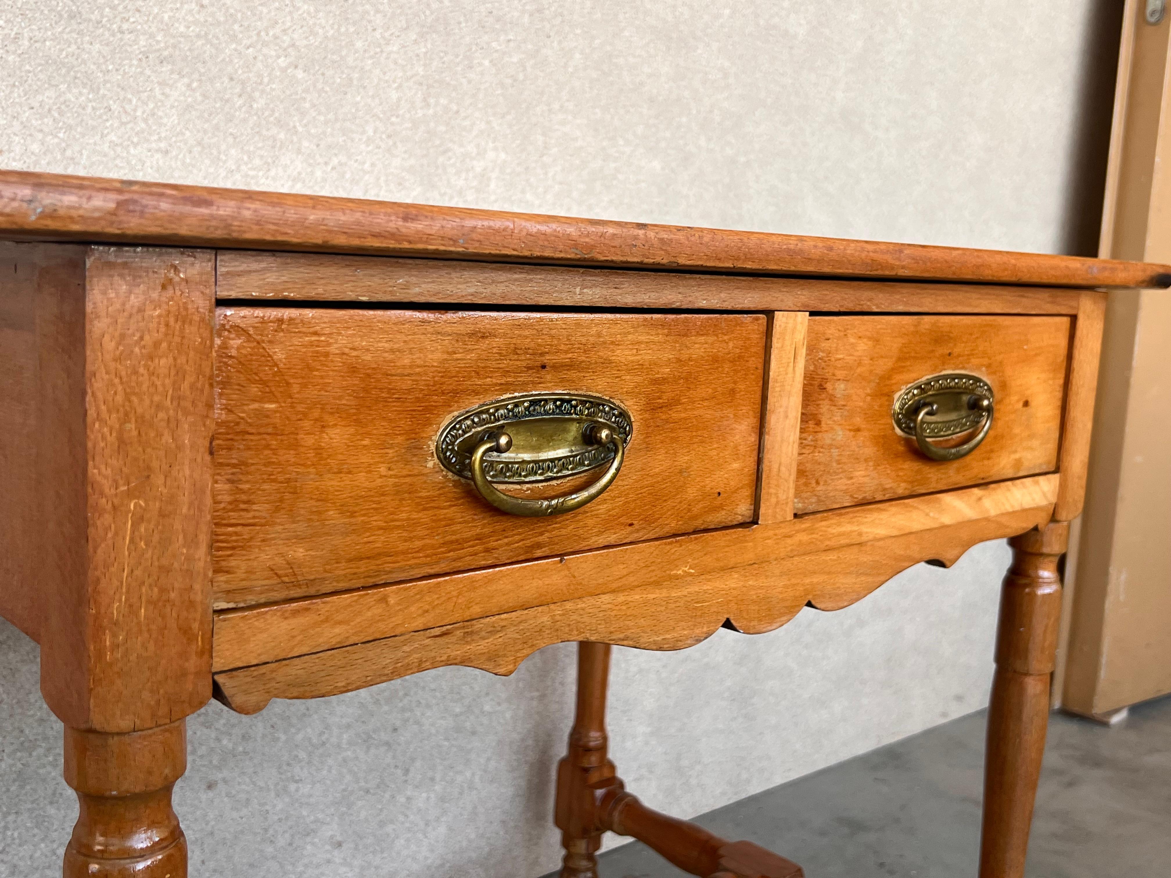 Early 20th Spanish Mobila Country Farm Desk with, Side Table or Butcher Block For Sale 1