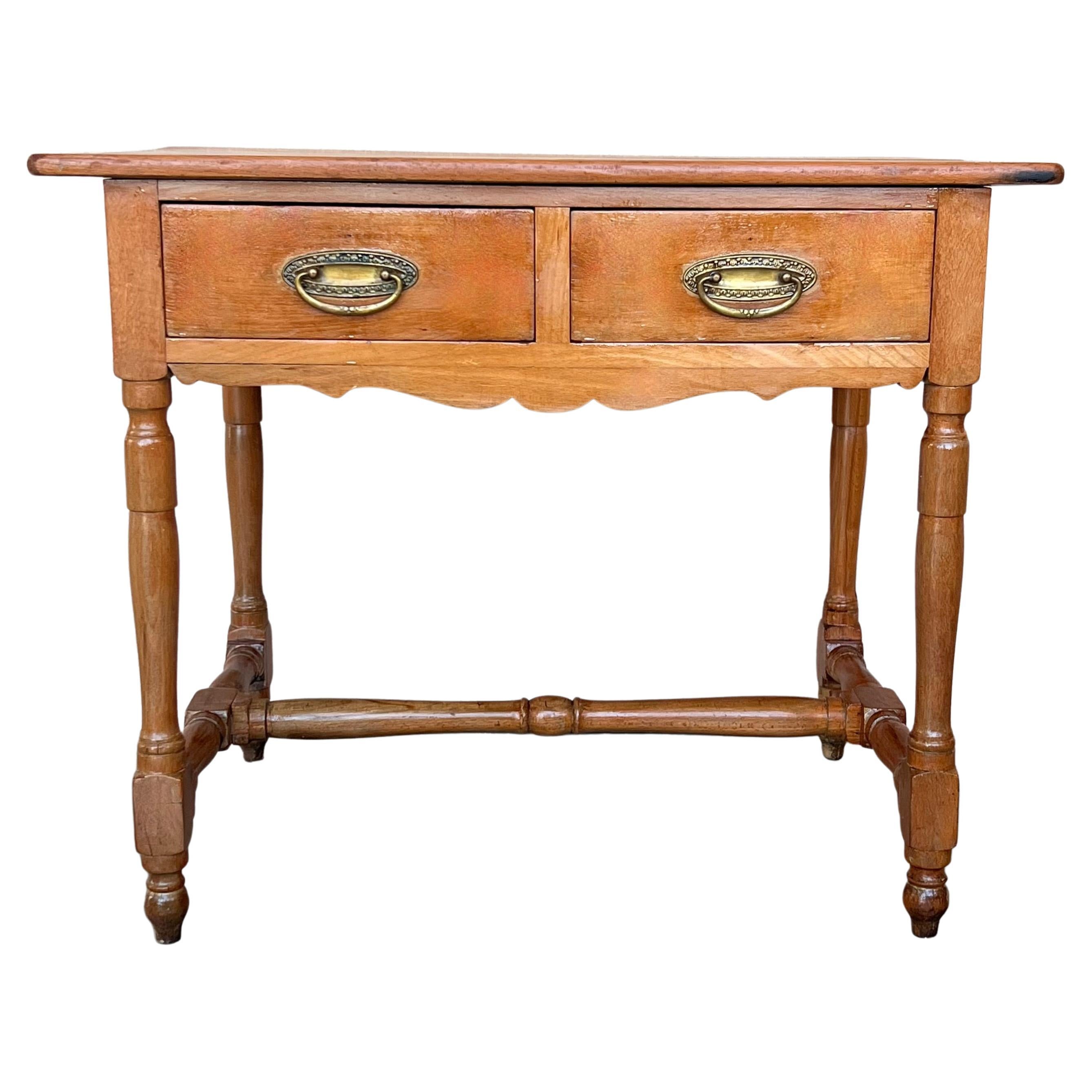 Early 20th Spanish Mobila Country Farm Desk with, Side Table or Butcher Block For Sale