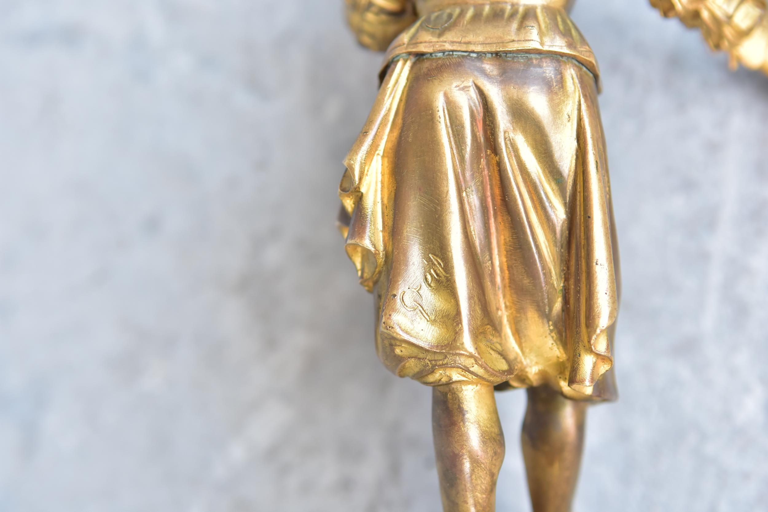French Early 20th Century Theater Actor in Gilded Bronze For Sale