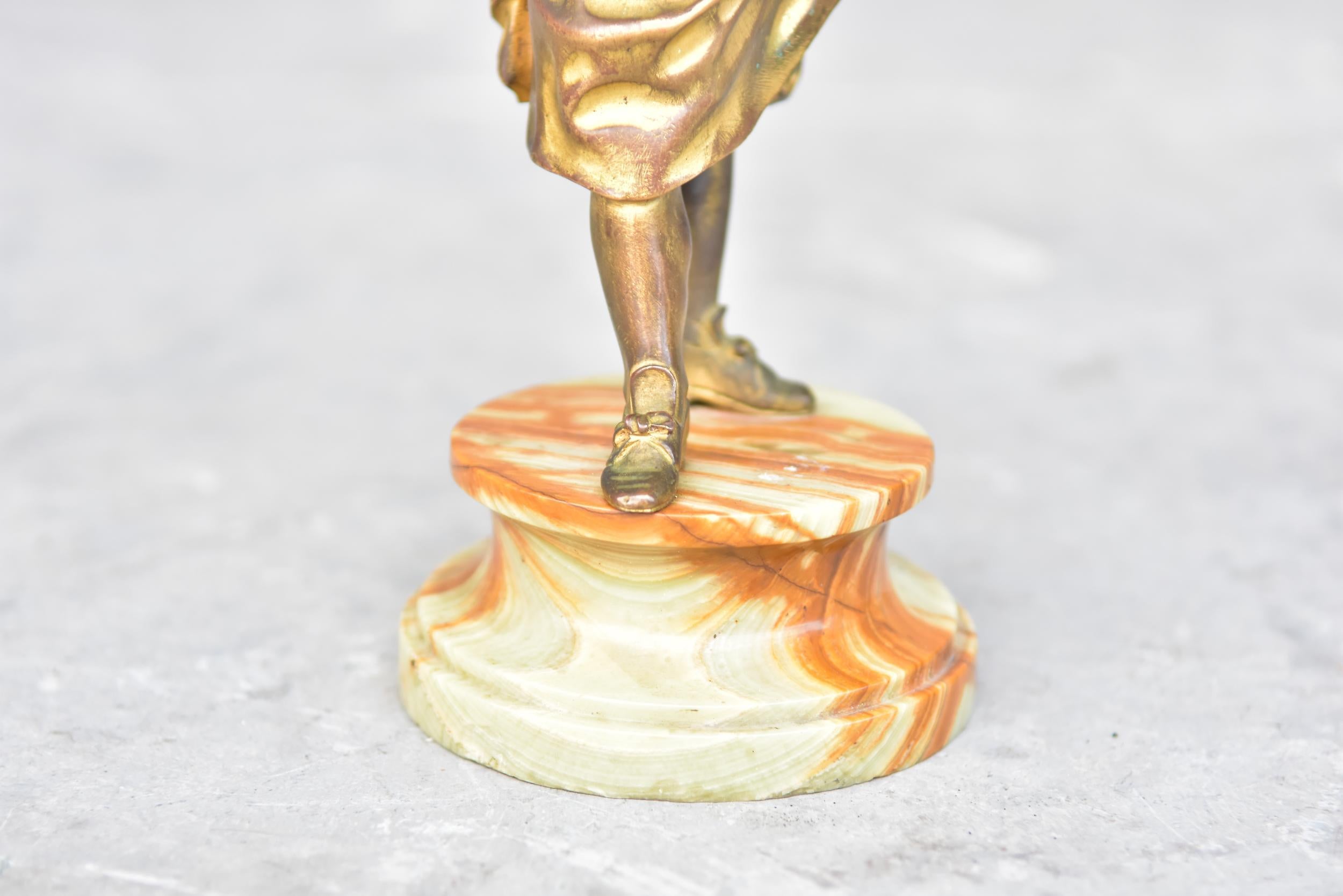 Early 20th Century Theater Actor in Gilded Bronze In Good Condition For Sale In Marseille, FR