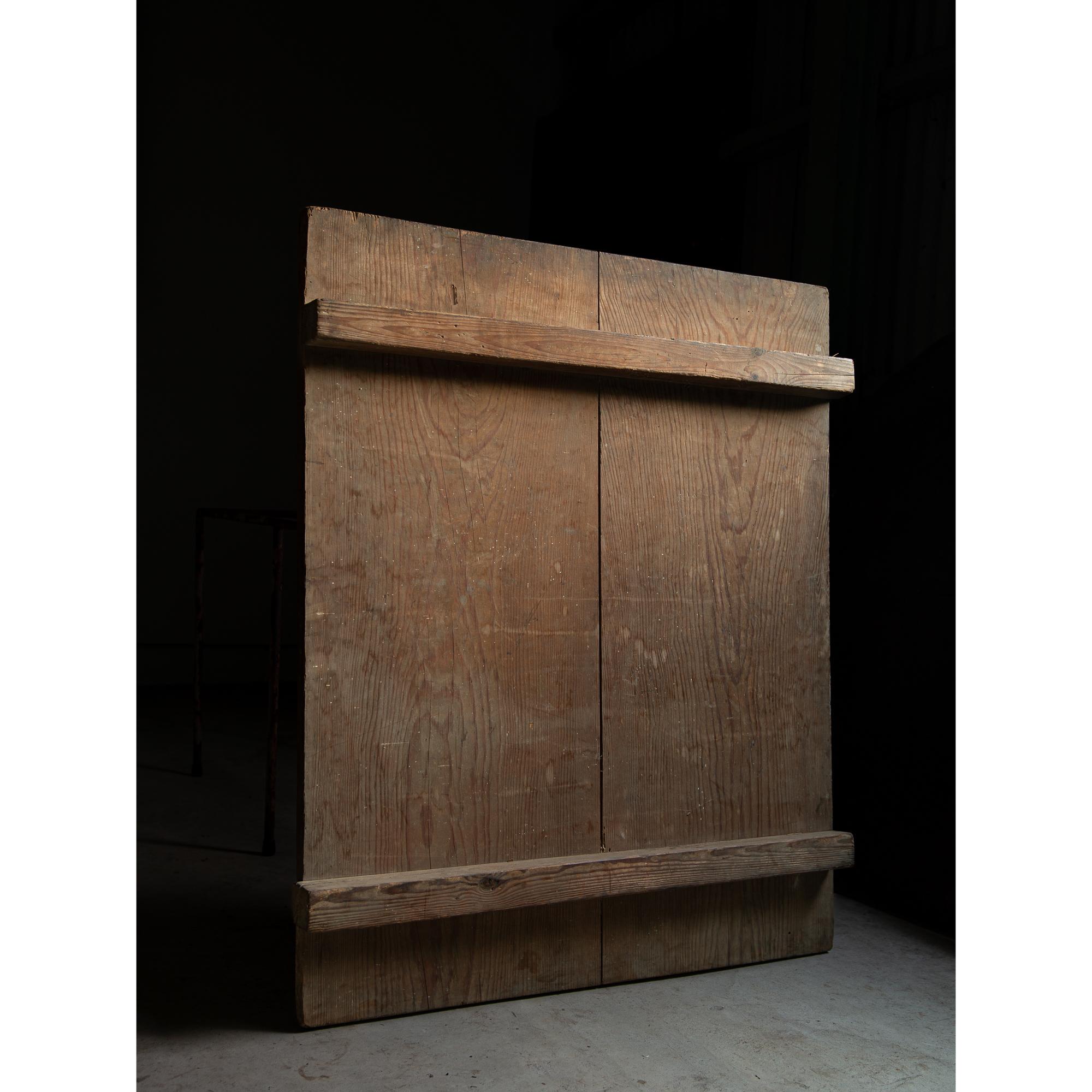 Legno inizio 20° Wabi sabi giapponese, decorazione da parete in legno, mingei primitivo in vendita