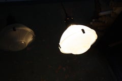 Early 20thC Holophane Prismatic Glass Three Part Pendants Lights 2 Available