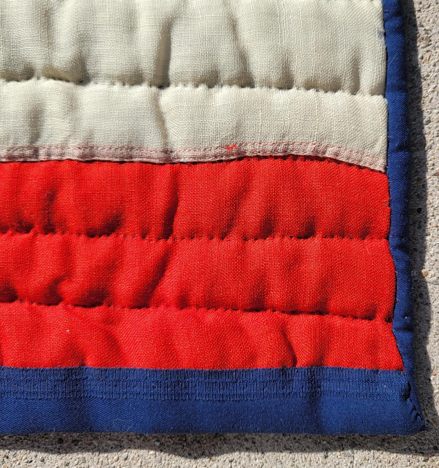 Early 20th C 45 Star Wool Flag Quilt For Sale 3