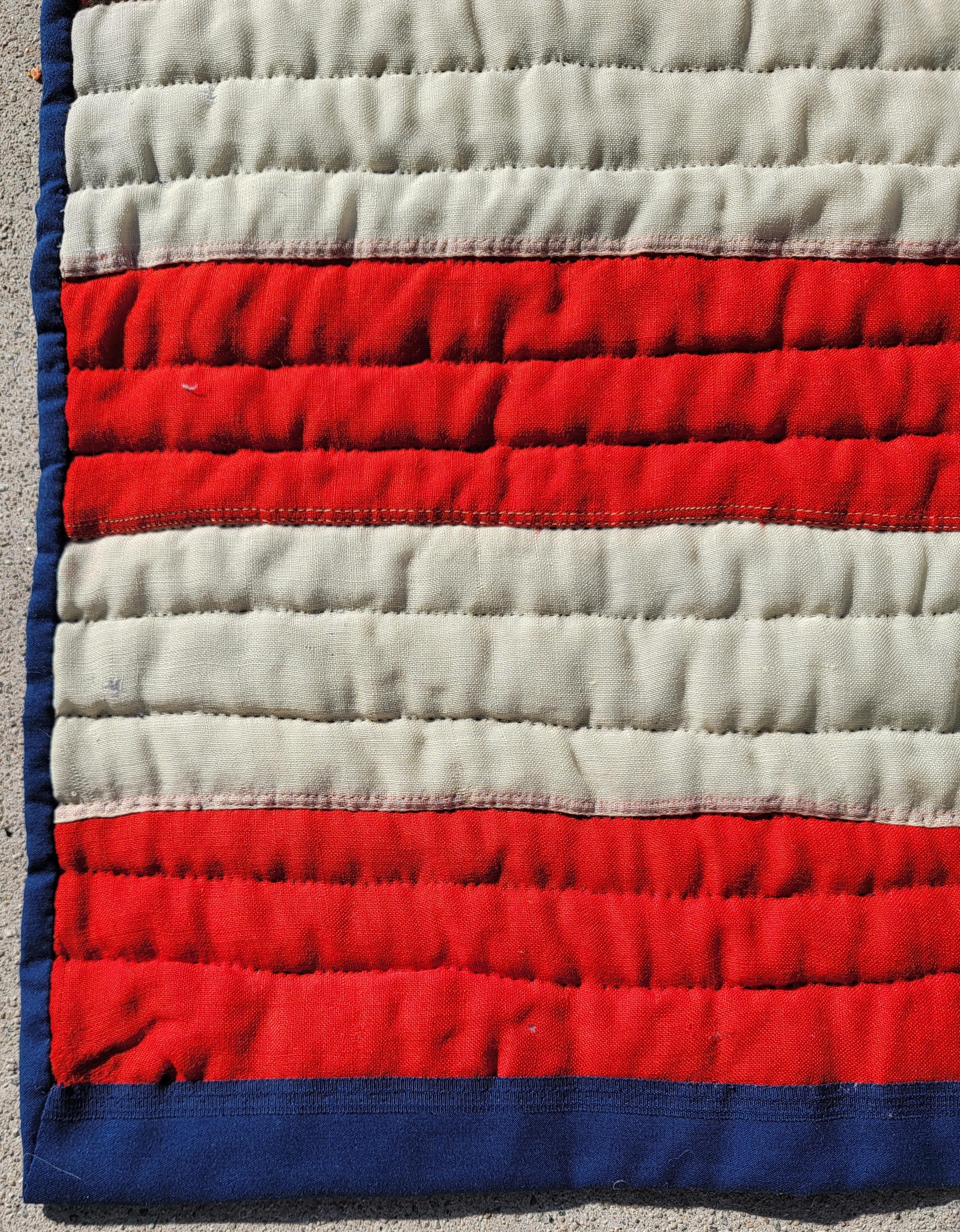 20th Century Early 20th C 45 Star Wool Flag Quilt For Sale