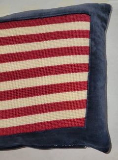 Early 20thc 48 Star Flag Hand Crochet Pillow
