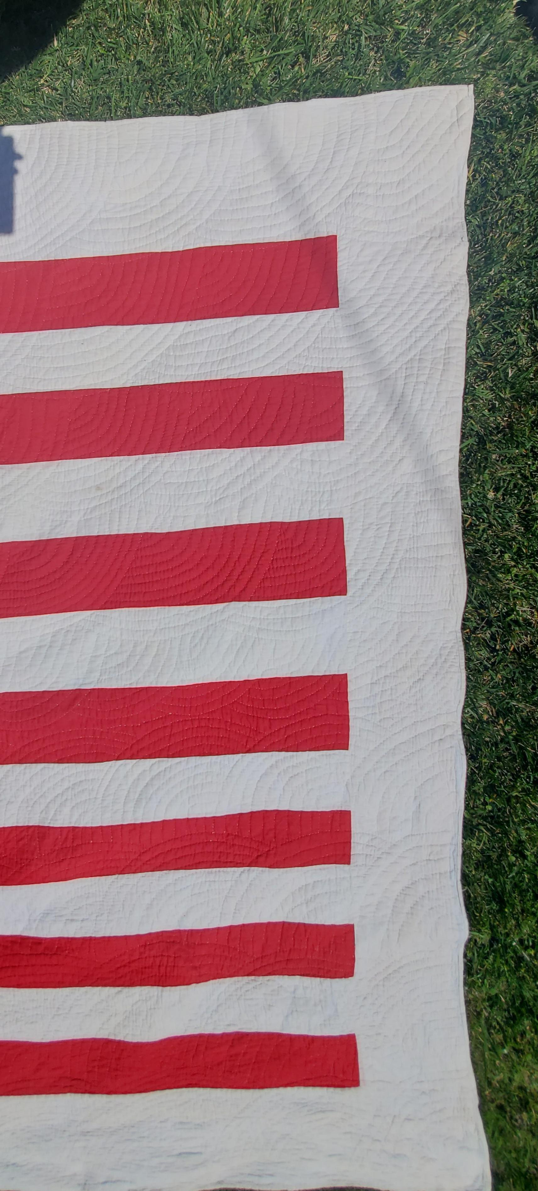 Cotton Early 20th Century 48 Star Flag Quilt from Ohio