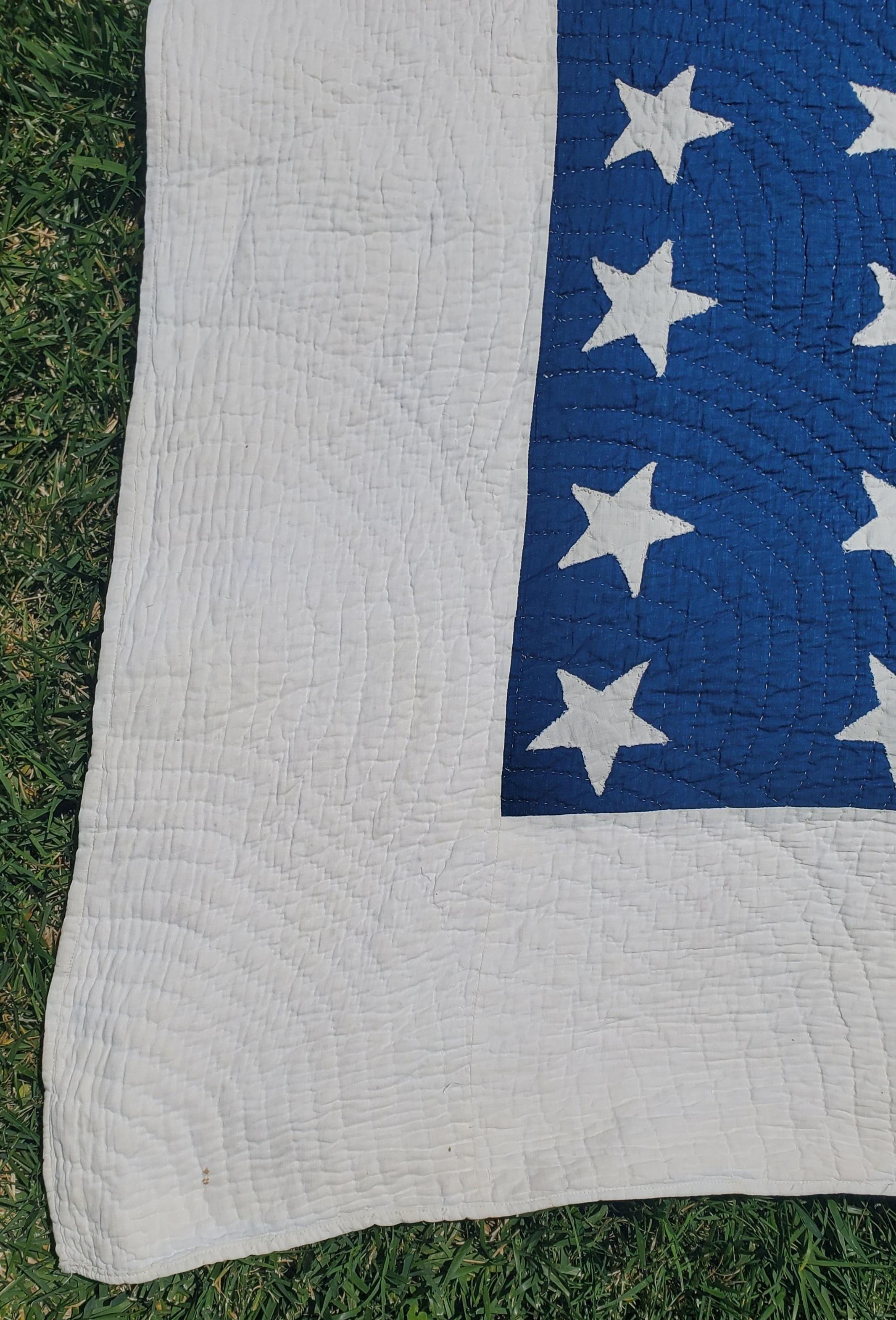 Early 20th Century 48 Star Flag Quilt from Ohio 3