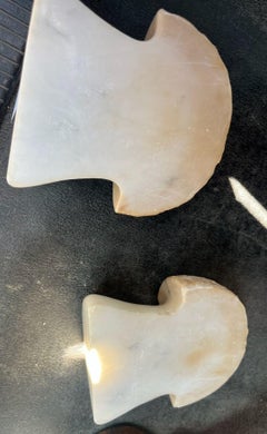 Fini di libro a fungo in alabastro dei primi anni '20 del secolo scorso