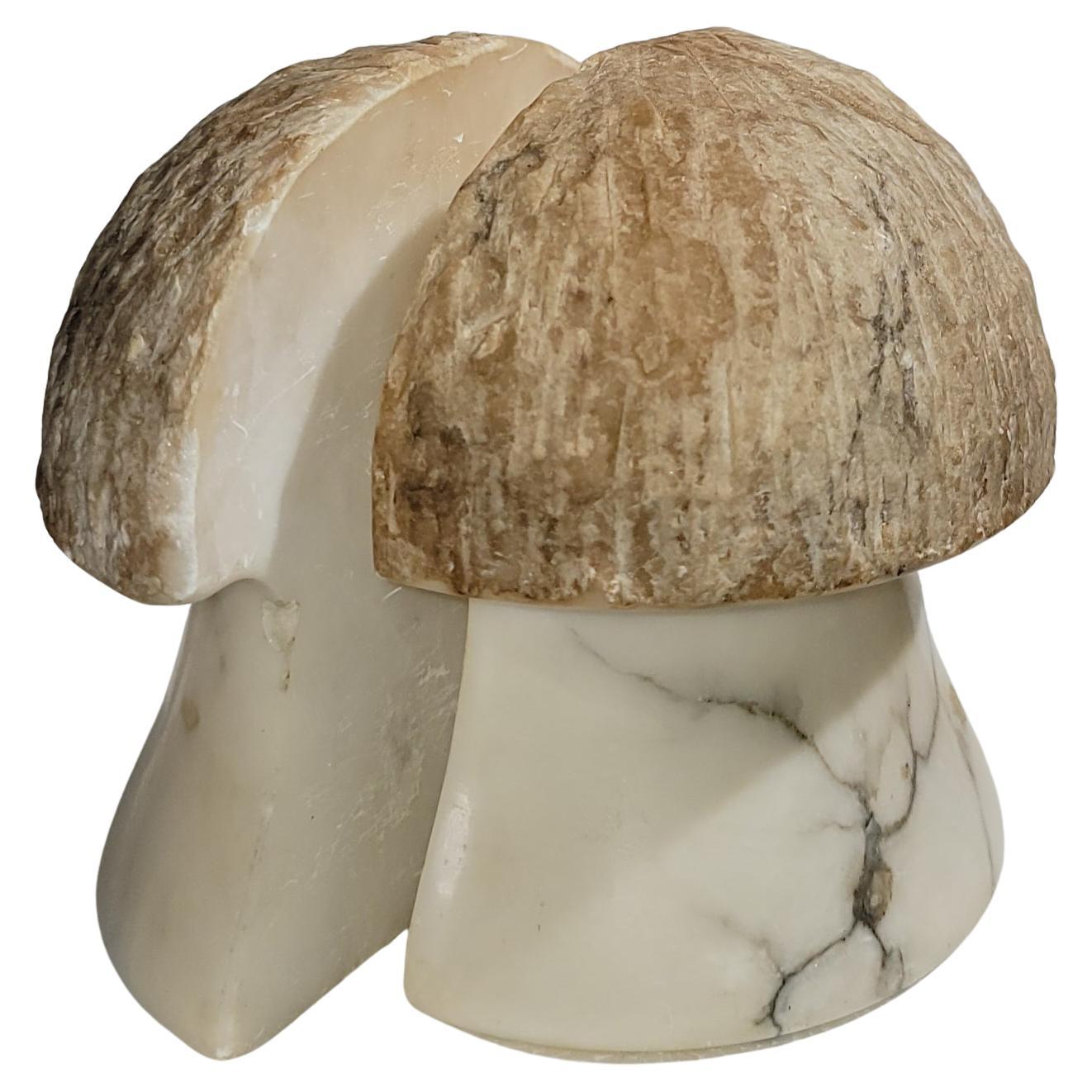 Early 20Thc Alabaster Mushroom Book Ends For Sale