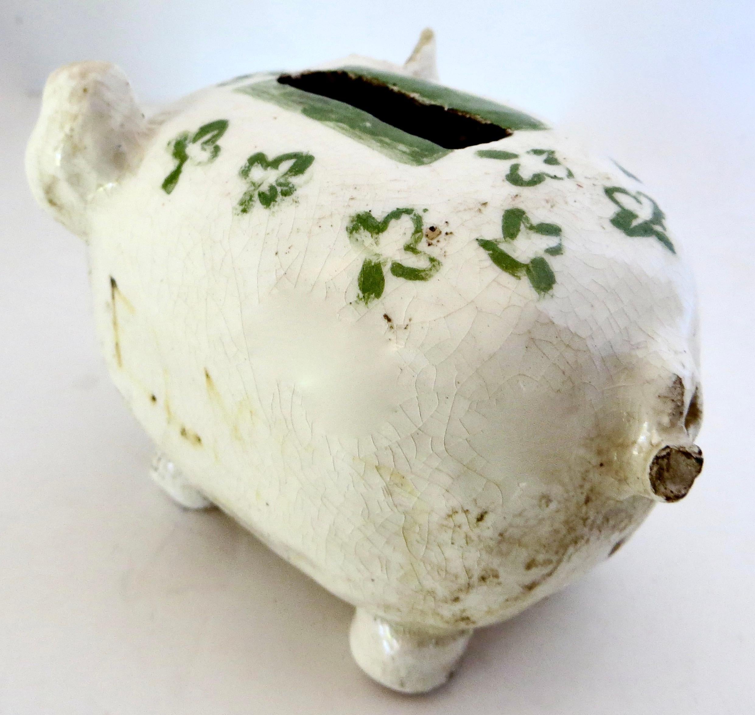 Early 20thC American Stoneware Razor Blade Disposal Piggy Bank Circa 1905 For Sale 1