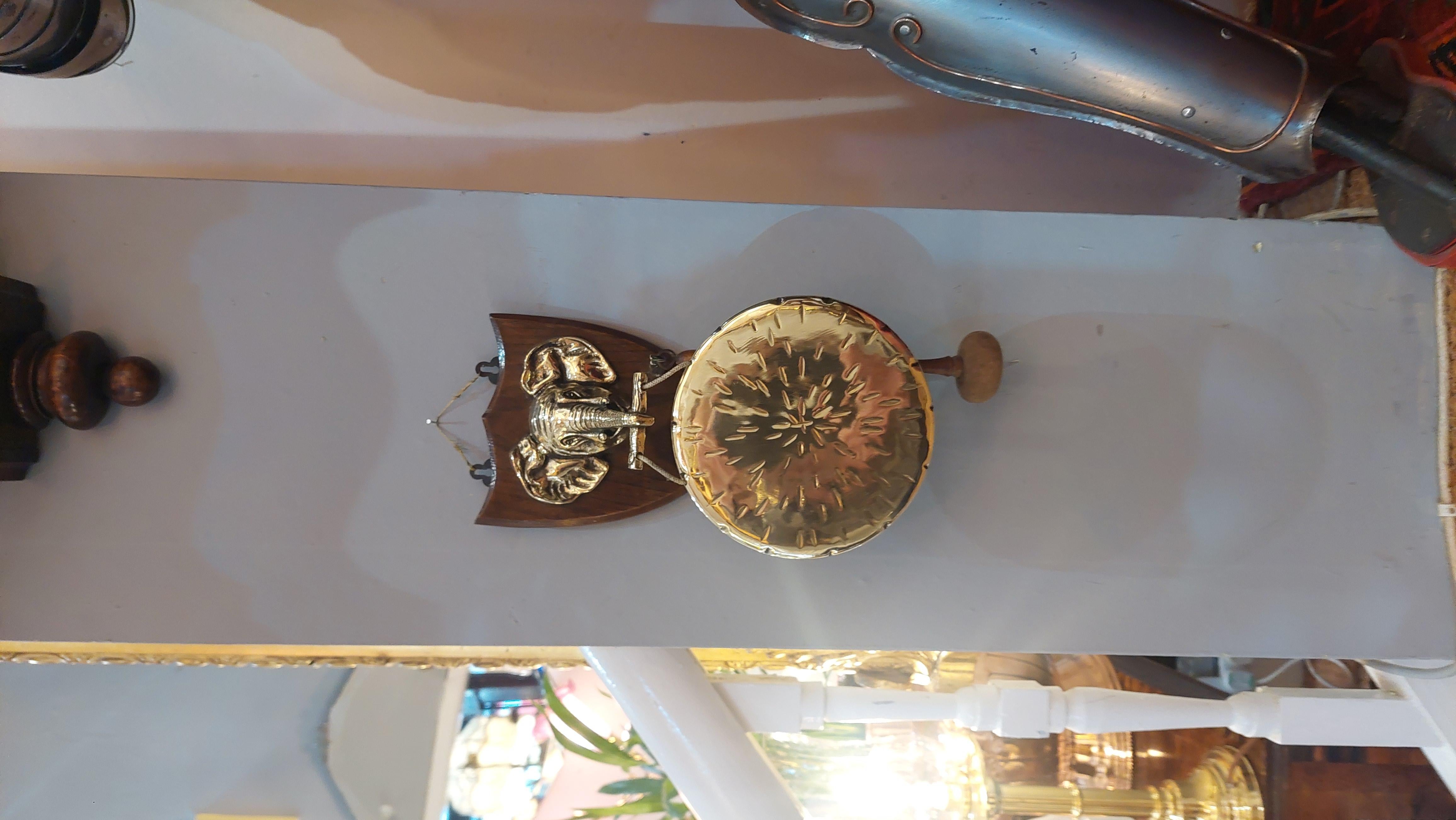 Gong in ottone e Oak dei primi del Novecento in vendita 2