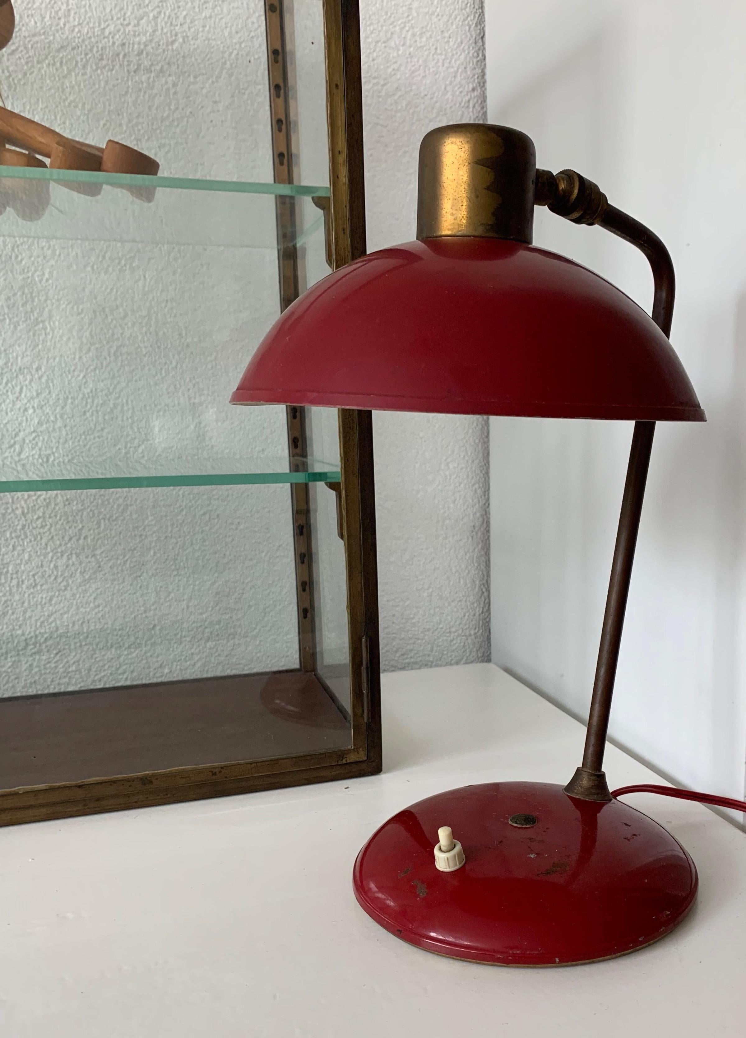 Arts and Crafts Brass Arts & Crafts, Industrial Table or Desk Lamp with Great Patina