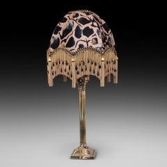 Early 20thC Brass Corinthian Column Table Lamp